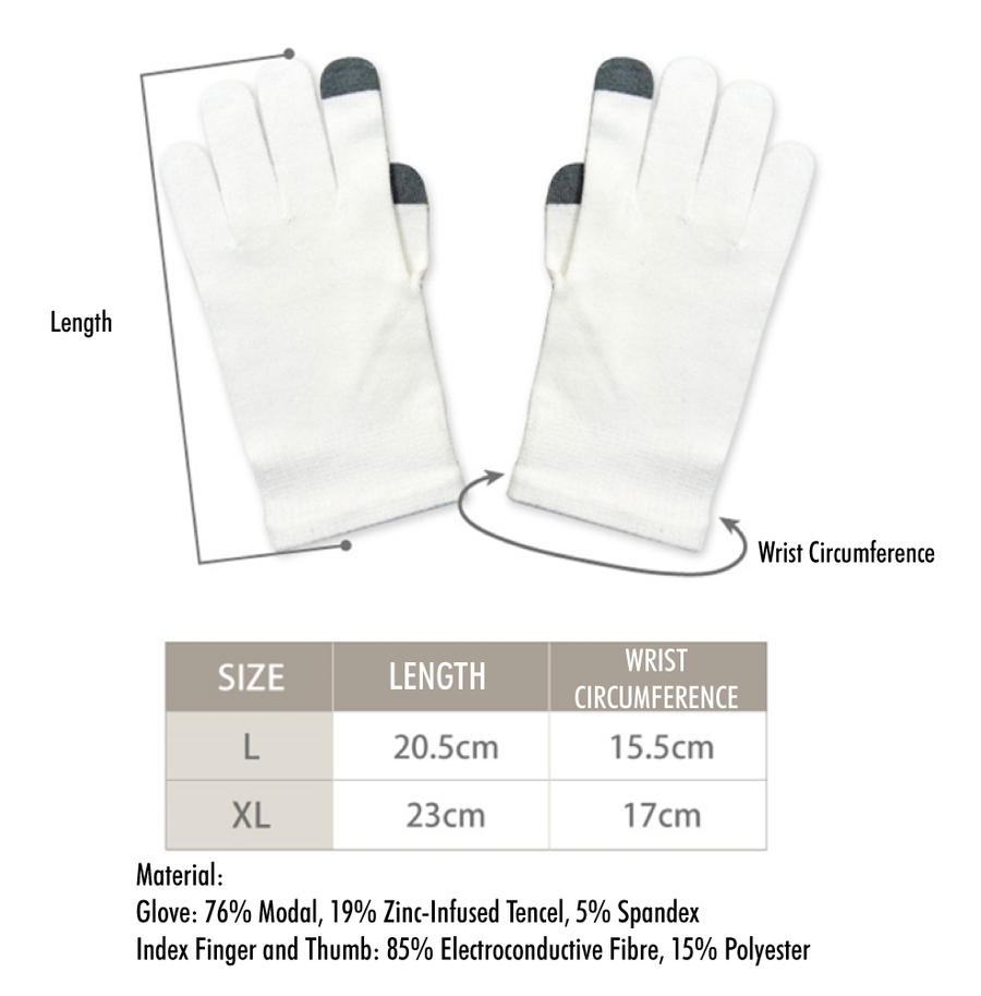 Zinc-Infused Touch Screen Gloves for Adults - Eczema Oasis